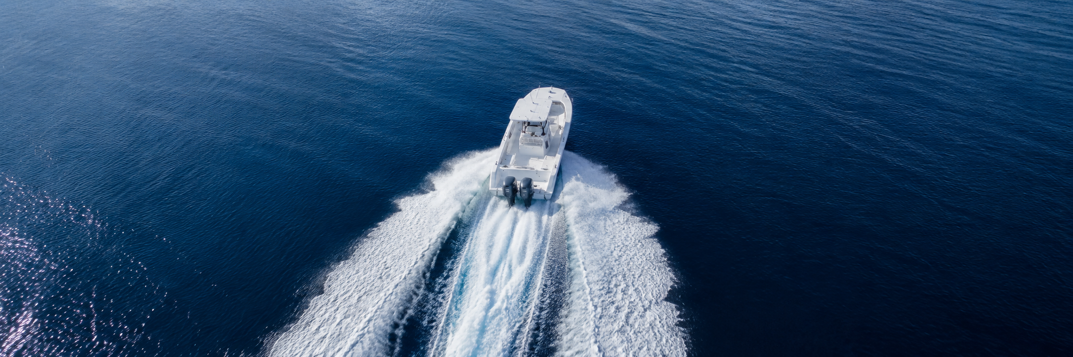 Powerboat underway on open water